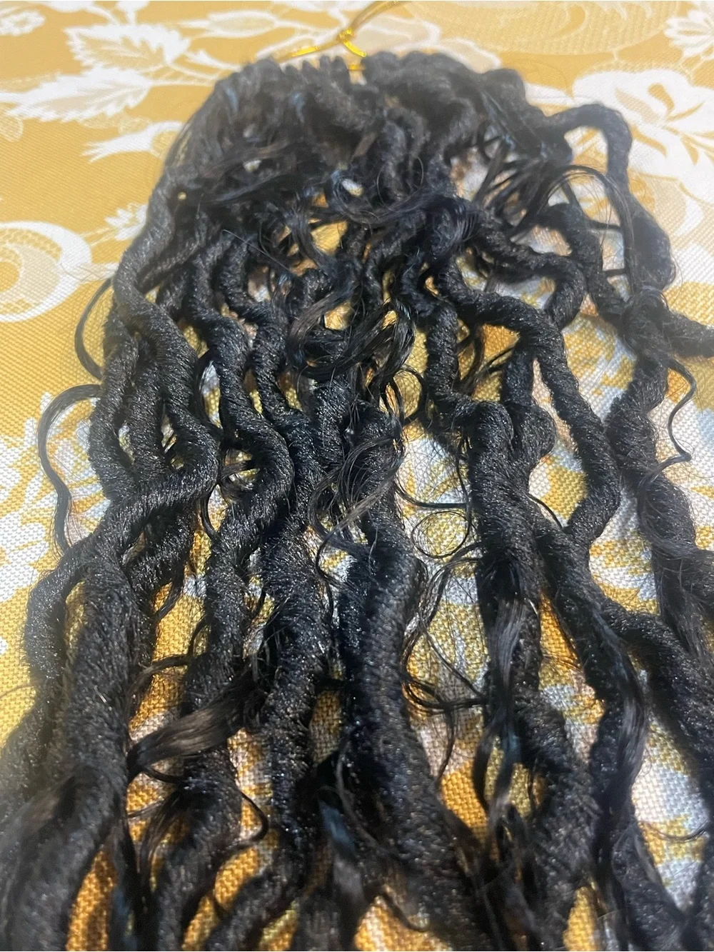 Sambraid Boho Goddess Locs with Human Hair Curls – 8 Packs Black color